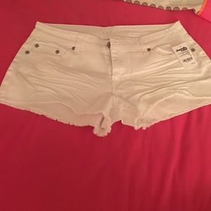 White blue jean shorts