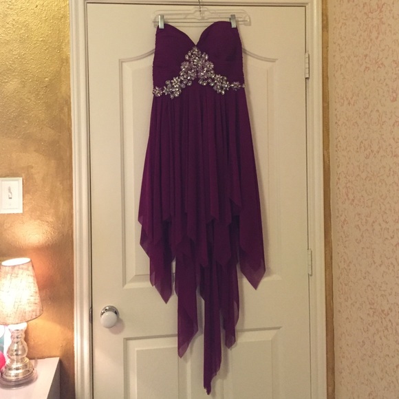 Magenta strapless dress (prom or homecoming)