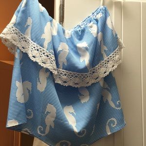 NWOT Seahorse strapless top