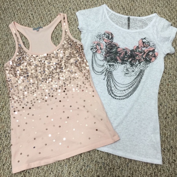 Carrie Allen / Charlotte Russe Tops - Blingtastic Sequin Tank & Top Bundle💕