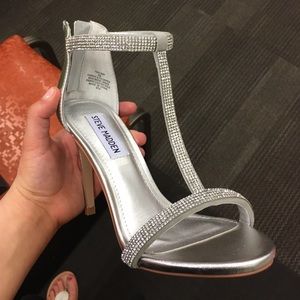 Steve Madden Silver Strappy Heels