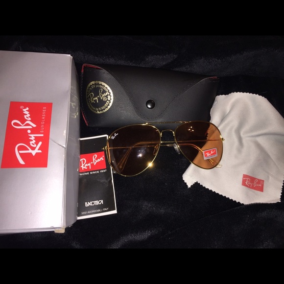 NEW with box Ray Ban Gold Frame Agordo sunglasses.