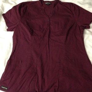 Burgundy scrub top