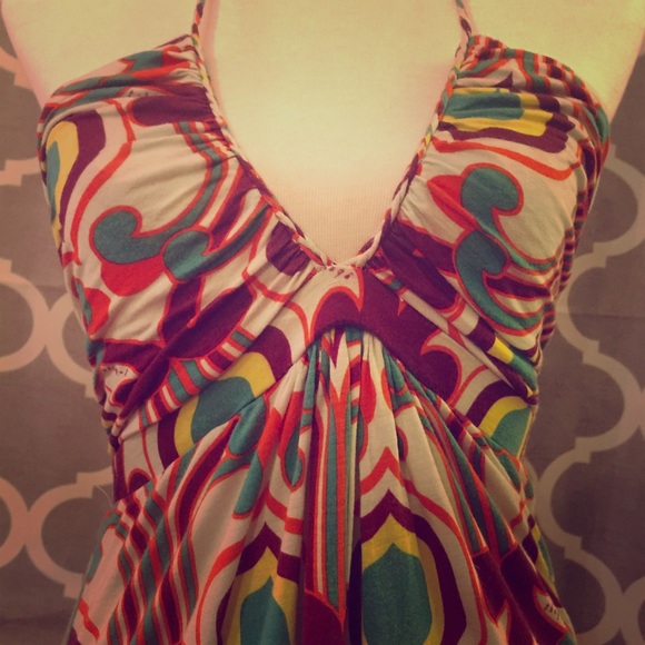 T-Bags Braided Halter Tunic/Mini Dress