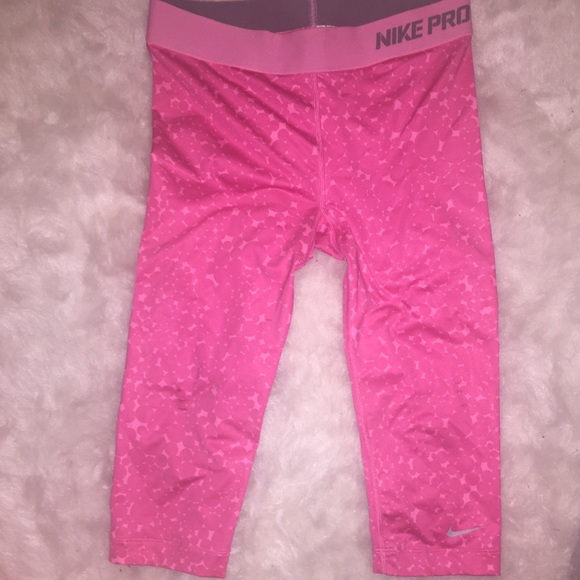 Pink Nike Pro Compression Capris