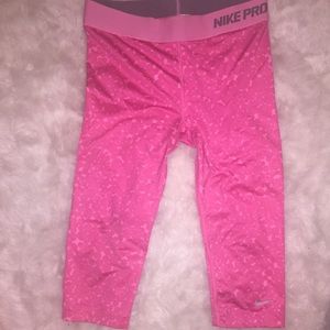 Pink Nike Pro Compression Capris