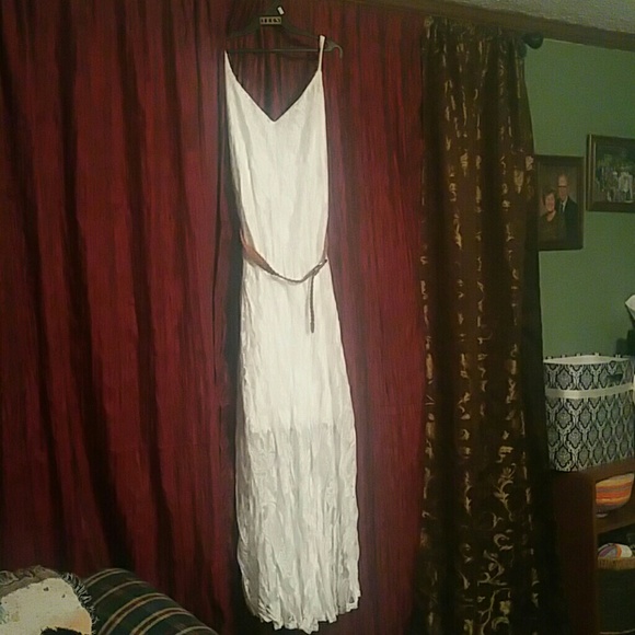 Elegant white  lace Maxi Dress