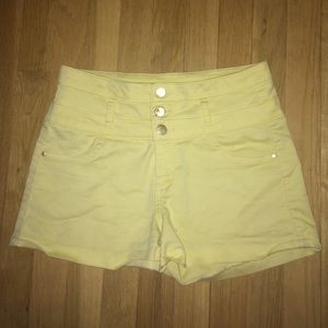 Pale yellow high waisted shorts!!