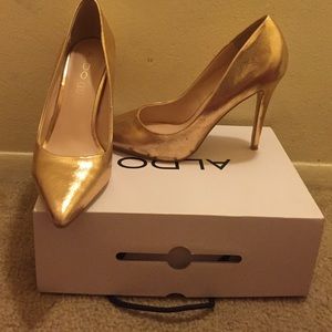 Gold Aldo Pumps