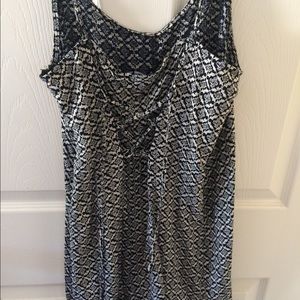 Black & white lace up back romper