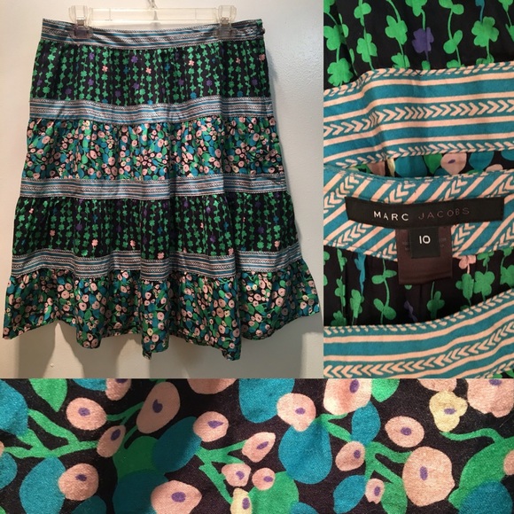 Marc Jacobs Tiered vintage boho floral skirt 2000s