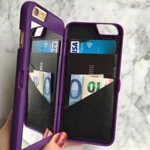 ❌1 LEFT❌Purple mirror/wallet case iPhone 6/6s Plus