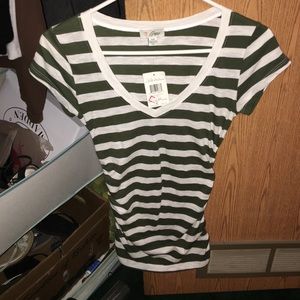 Green and grey stripe shirt size small