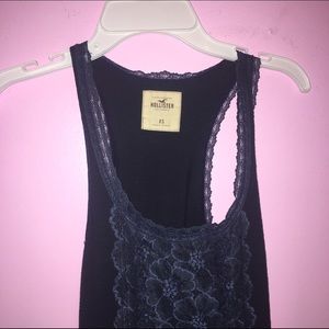 Navy Blue Hollister Floral Tank Top