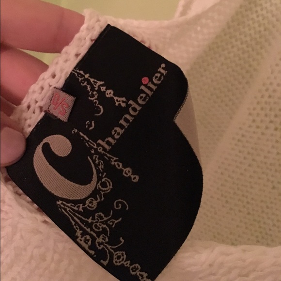 🐬LF white crochet crop top backless low small - Picture 4 of 4