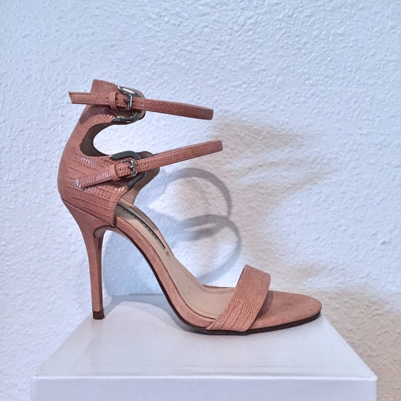 Blush Zara strappy reptile heels
