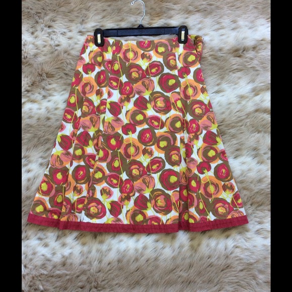 BODEN 100% COTTON Floral Print Skirt
