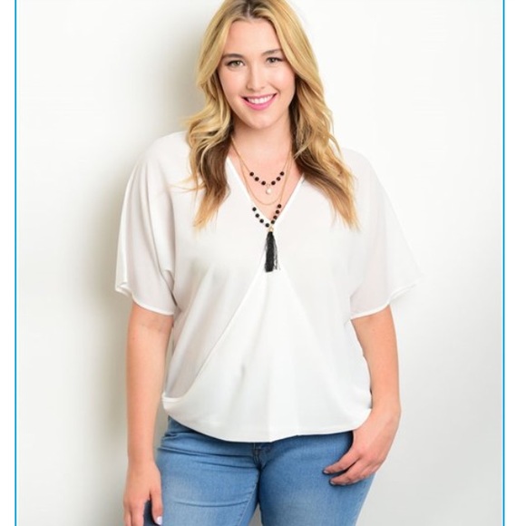 White plus size top