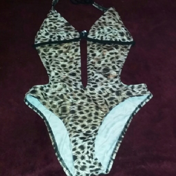 pink leopard monokini