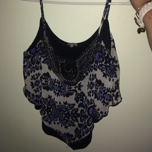 Beaded floral crop top!!
