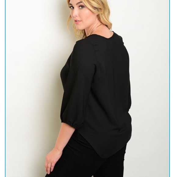 Black plus size blouse - Picture 2 of 2