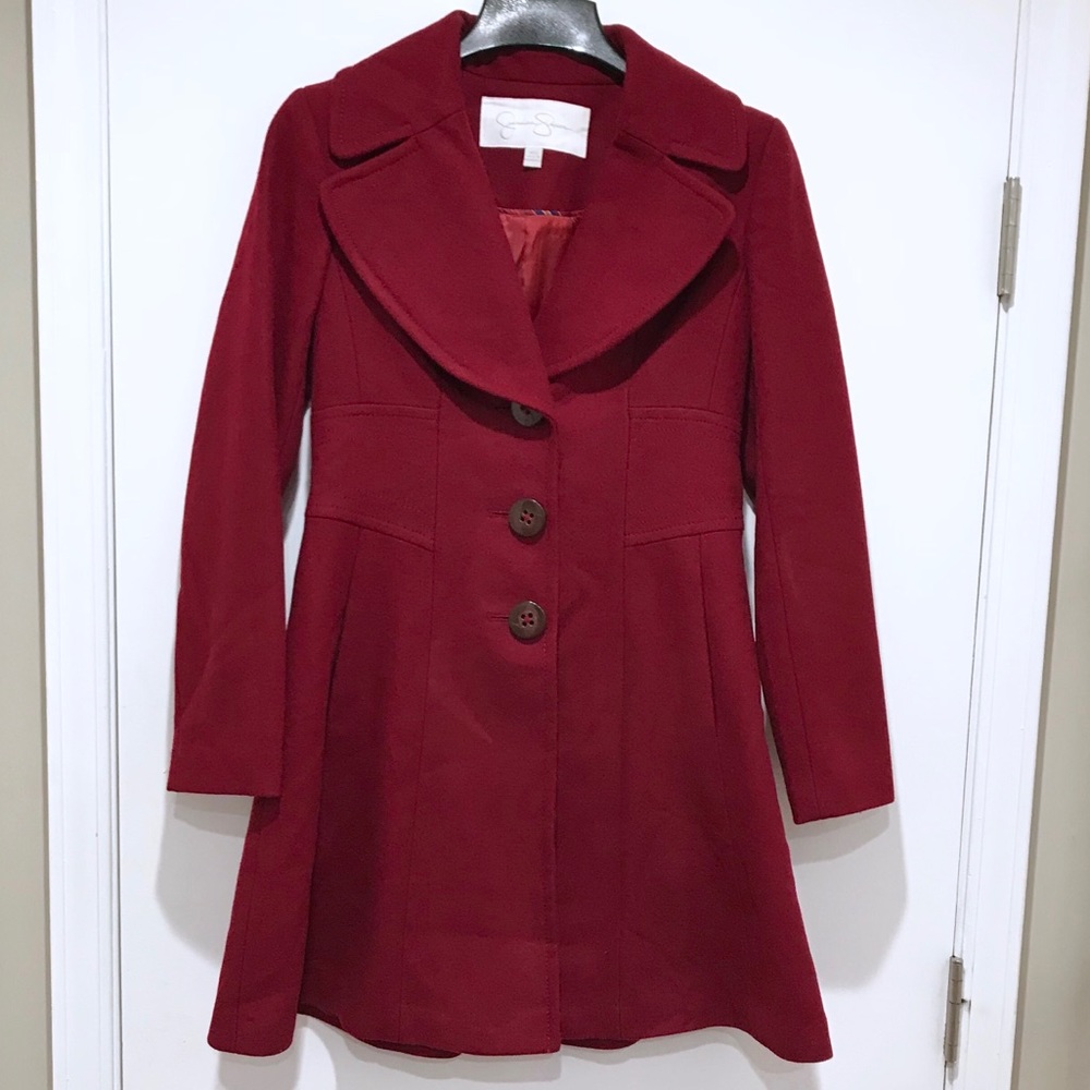 Jessica Simpson Wool Blend Long Dress Coat