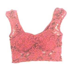 Lace maroon/burgundy bralette crop top