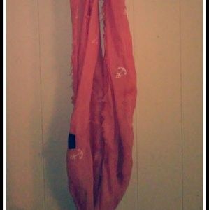 Salmon pink infinity scarf