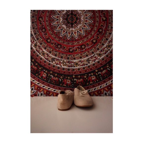 Tan suede peter pan lace up flats
