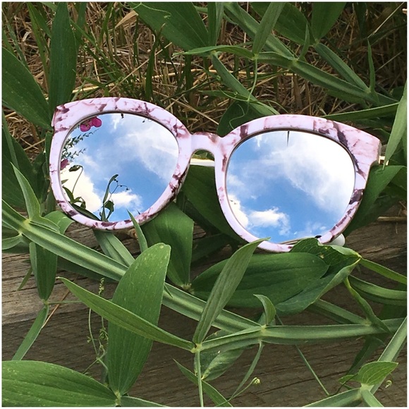 Blush Pink Marbled Mirror Sunglasses LAST ONE!!! - Picture 2 of 4