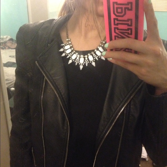 Faux leather black jacket