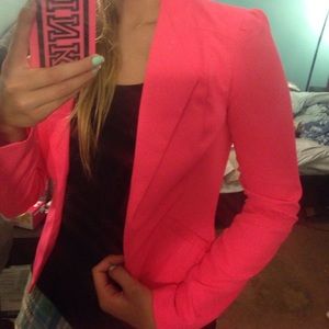 Hot neon bright pink blazer