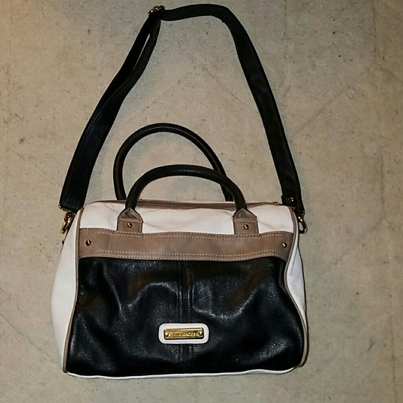 Steve Madden Black, White, & Nude Satchel Purse