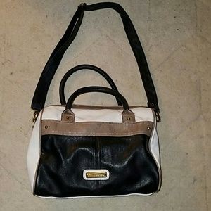 Steve Madden Black, White, & Nude Satchel Purse