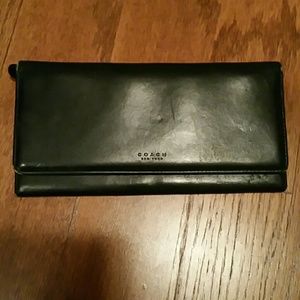Coach black leather wallet