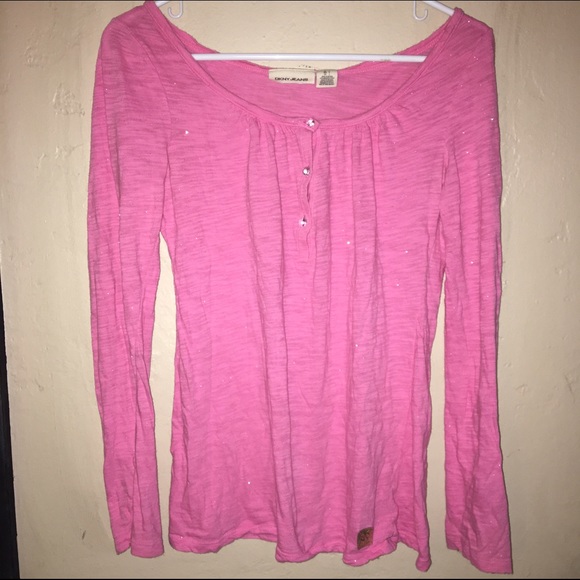 DKNY sparkly pink layering long sleeved top