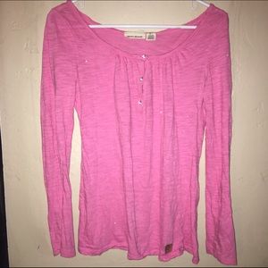 DKNY sparkly pink layering long sleeved top