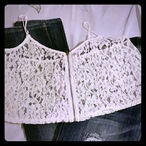 2B Bebe Lace Crop Tank