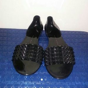 SOLD -Black Jelly Flats