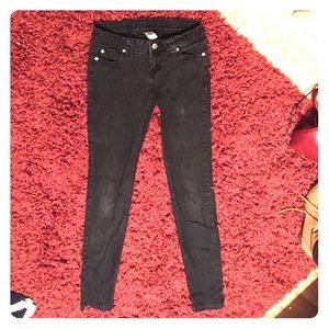 Light wash black skinny jeans