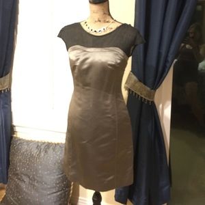 NWT Tory Burch Cocktail Dress, Paris Grey/Black