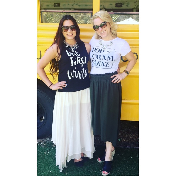 Black "But First Wine" Muscle Tank - Picture 3 of 4