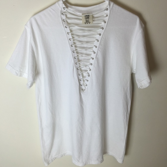 🚫Sold🚫🐇Custom Made Lace Up Tee - Picture 2 of 3