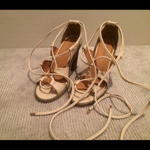 Pink Strappy Leather Heal