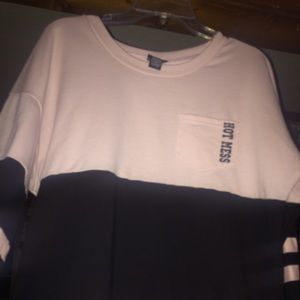 Jersey "hot mess" long sleeve shirt