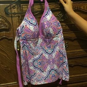 Patterned tankini top