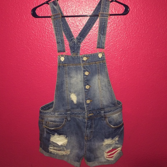Denim Overall Shorts