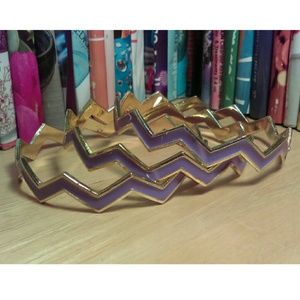 Purple and Gold Chevron Bangles