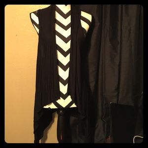 Black sleeveless cardigan