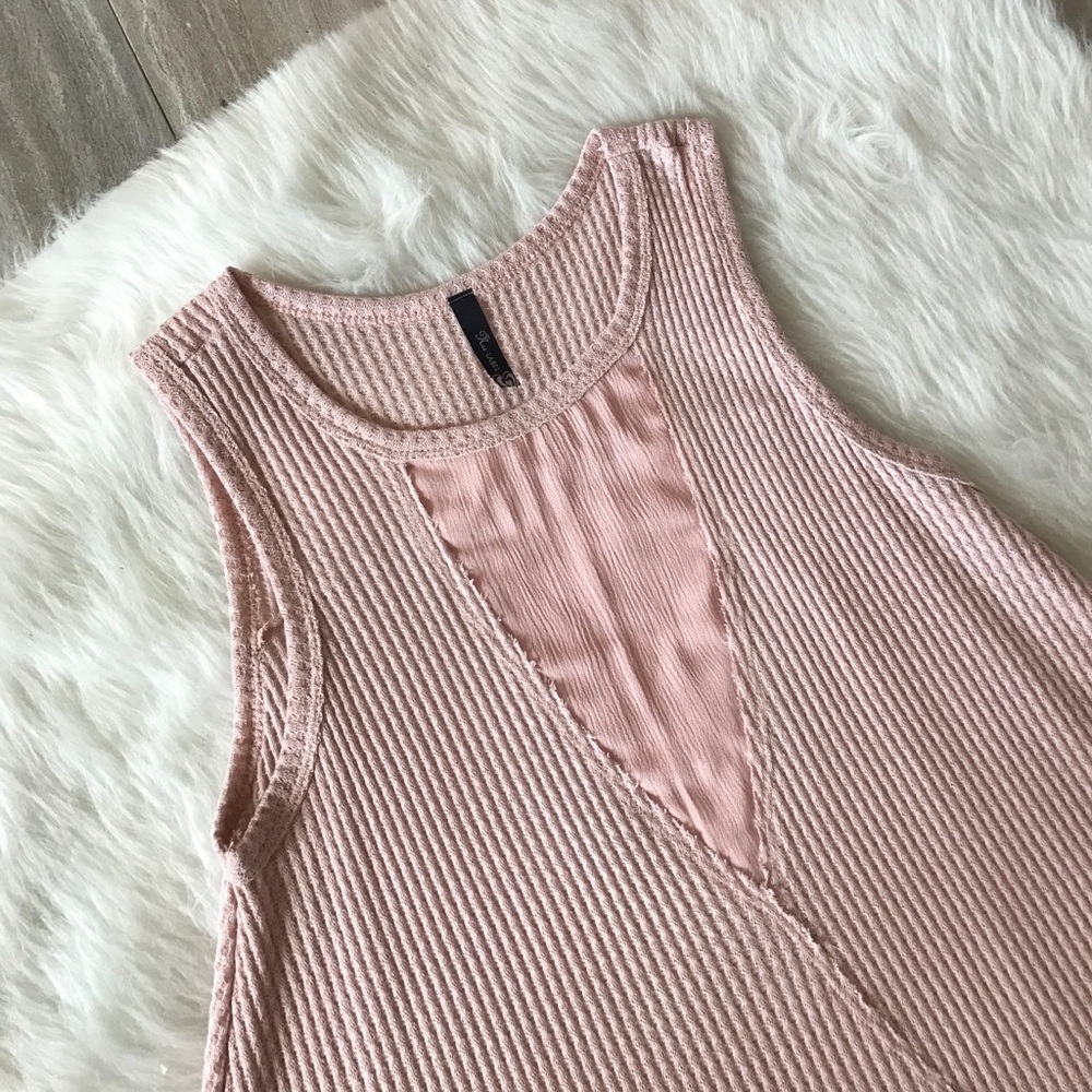 DEFECT* Softest Pink Waffle Knit Tank - Picture 3 of 4